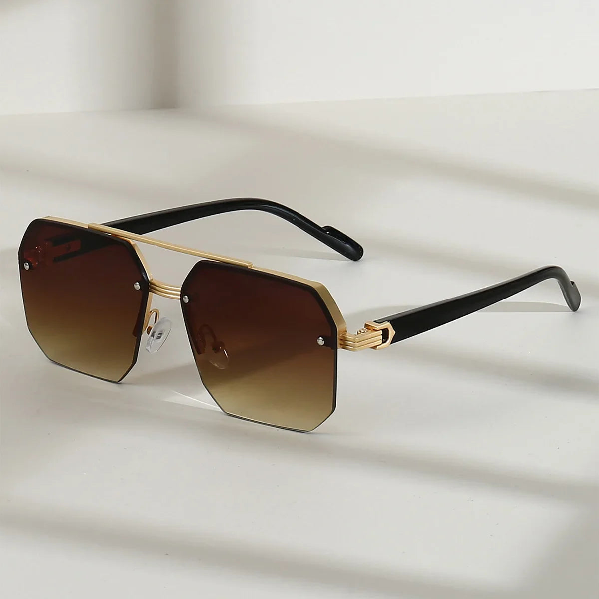 DRAVEN — Metal Half-Frame Sunglasses – Retro Casual Design