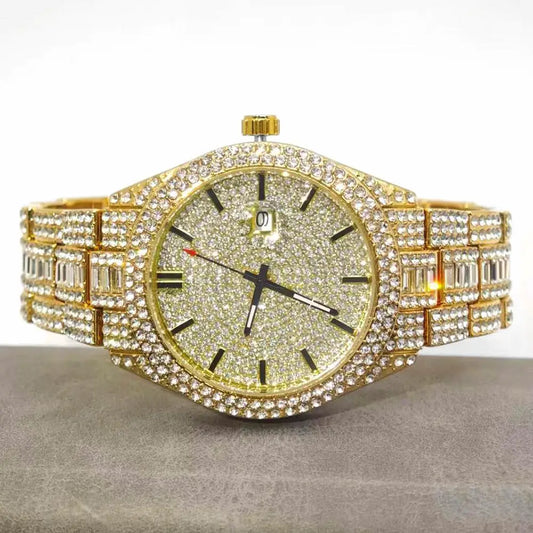 DRAVEN — Crystal Frame – Men’s Rectangle Steel Luxury Watch with Calendar — Watches | DRAVEN