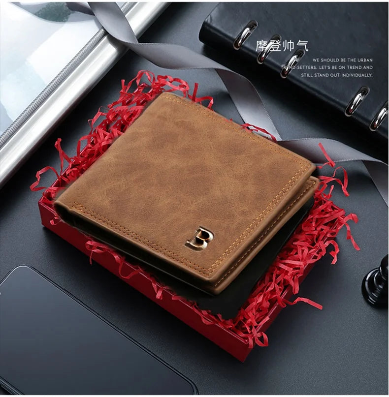 PU Leather Wallet Men Zipper Coin Bag Slim Design – Elegant Men's Accessory | Accessorio Uomo Elegante