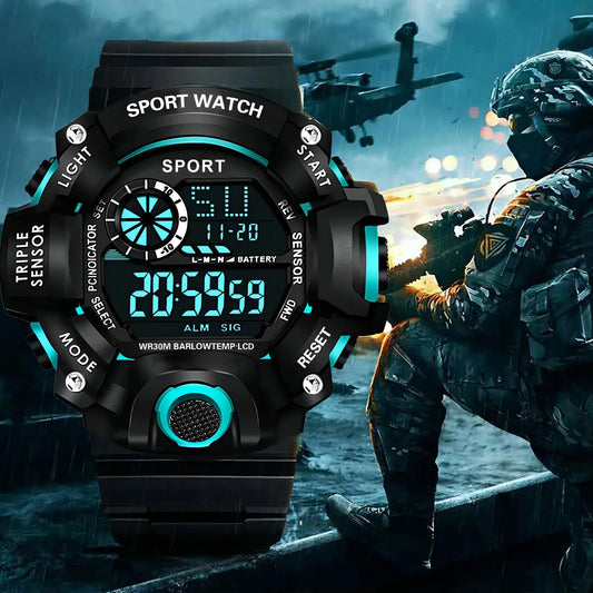 DRAVEN — Tactical Edge – Men’s Digital Sport Watch with Luminous Display & Alarm — Watches | DRAVEN