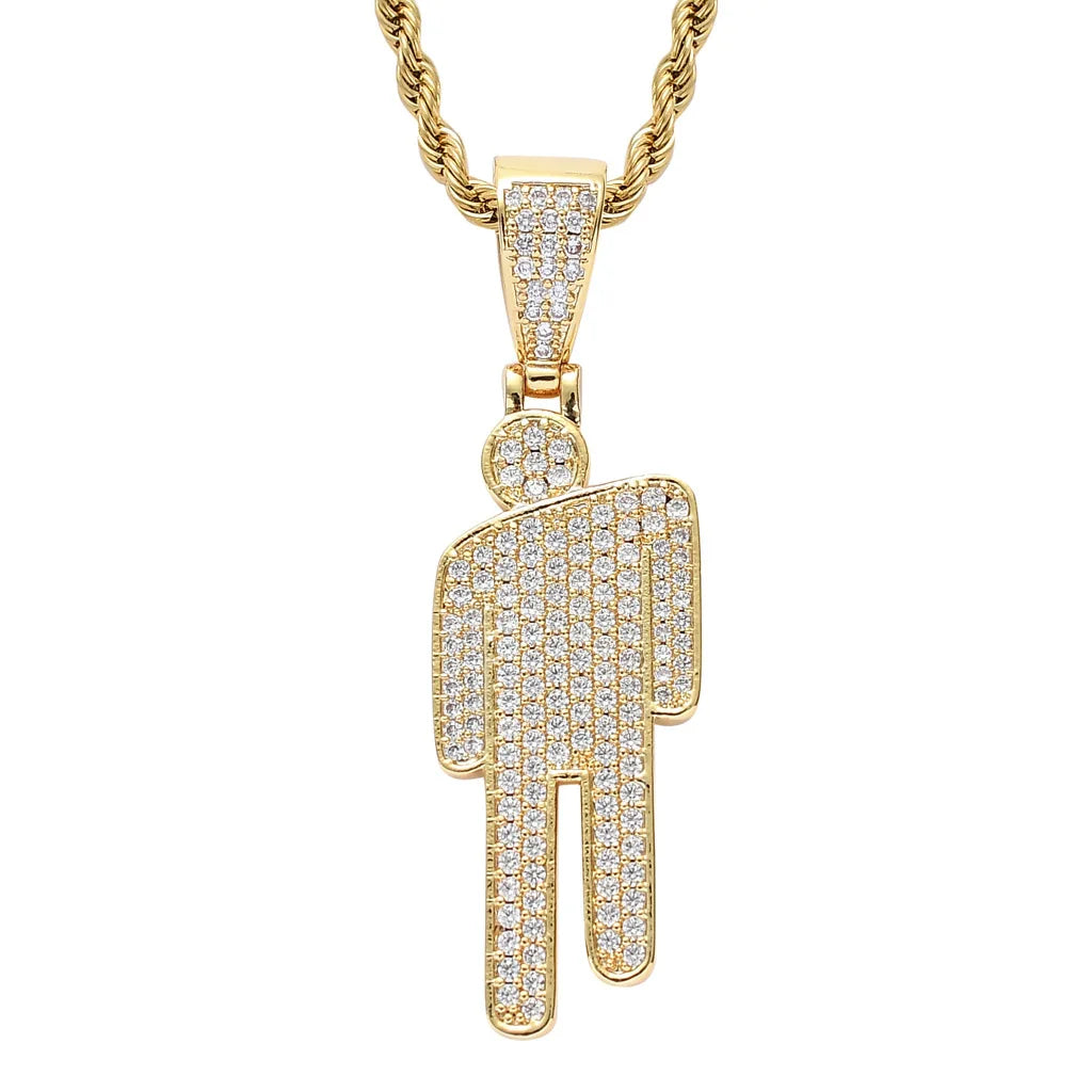 DRAVEN — Zircon Couple Pendant Necklace – Stainless Steel Hip-Hop Street Jewelry