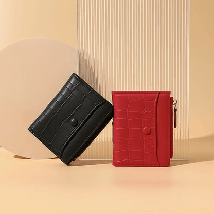 Crocodile Pattern PU Leather Wallet Short Large Capacity – Elegant Men's Accessory | Accessorio Uomo Elegante