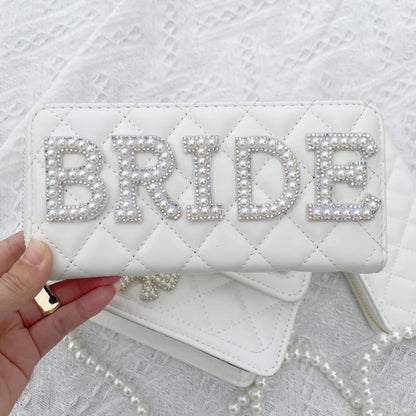 Luxury White PU Wallet Women Boho Bride Clutch Purse – Elegant Men's Accessory | Accessorio Uomo Elegante