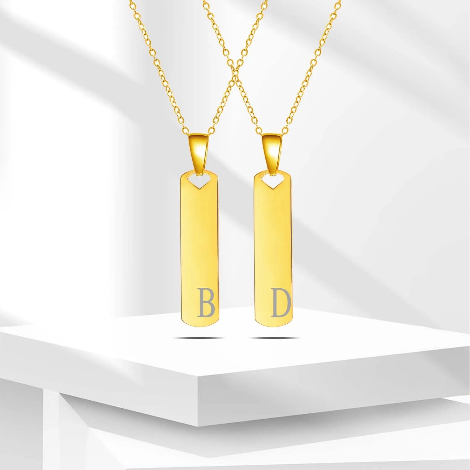 Stainless Steel Initial Bar Necklace – A–Z Alphabet Pendant Jewelry for Men and Women – Elegant Men's Accessory | Accessorio Uomo Elegante