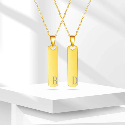 Stainless Steel Initial Bar Necklace – A–Z Alphabet Pendant Jewelry for Men and Women – Elegant Men's Accessory | Accessorio Uomo Elegante