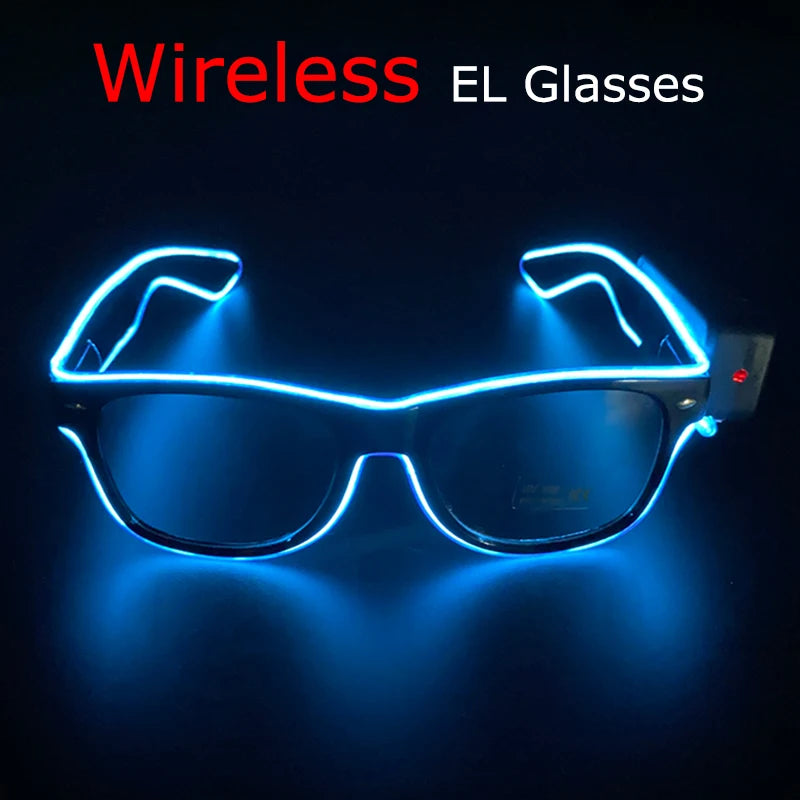 Wireless LED Glow Sunglasses – Carnival Party Style – Elegant Men's Accessory | Accessorio Uomo Elegante