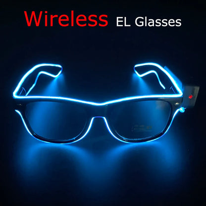 Wireless LED Glow Sunglasses – Carnival Party Style – Elegant Men's Accessory | Accessorio Uomo Elegante