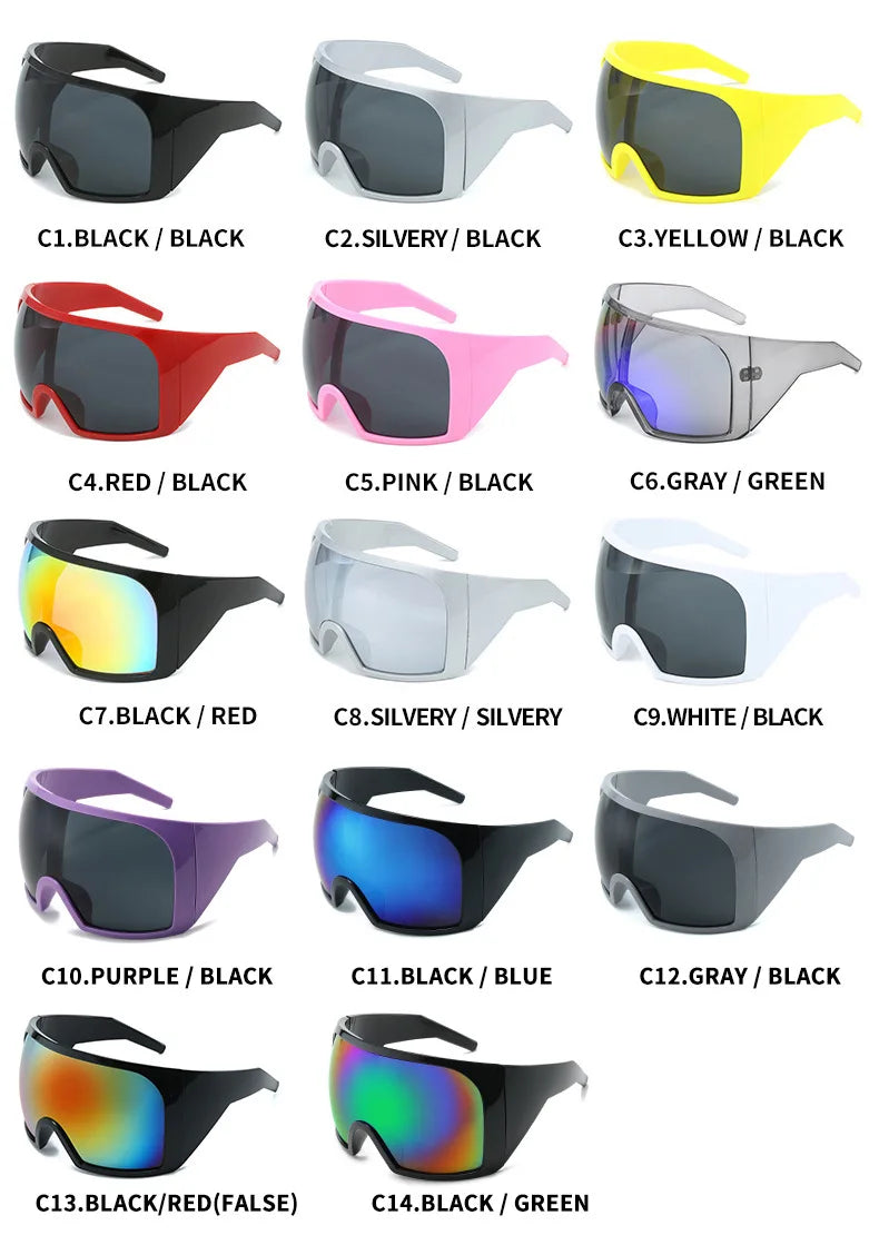 DRAVEN — Futuristic Shield Sunglasses – Oversized Wrap Design