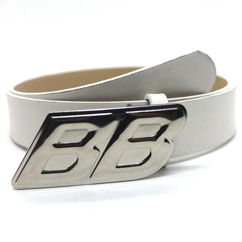 DRAVEN — Y2K PU Leather Belt Men 2023 Designer B Buckle