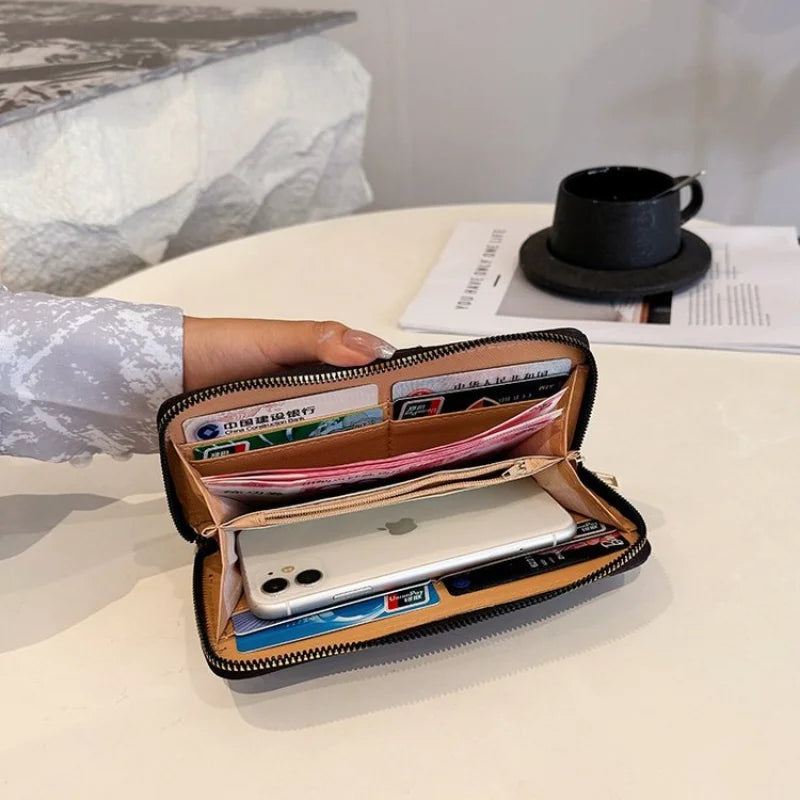 Long Wallet Women 2025 Fashion Print Zipper Design – Elegant Men's Accessory | Accessorio Uomo Elegante