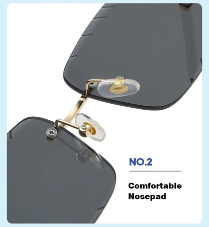 Square Rimless Sunglasses – High-Grade Metal Design – Elegant Men's Accessory | Accessorio Uomo Elegante