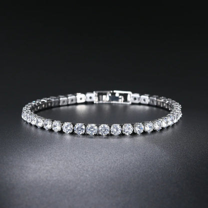 4MM Crystal Rhinestone Bracelet Set – Elegant Men's Accessory | Accessorio Uomo Elegante