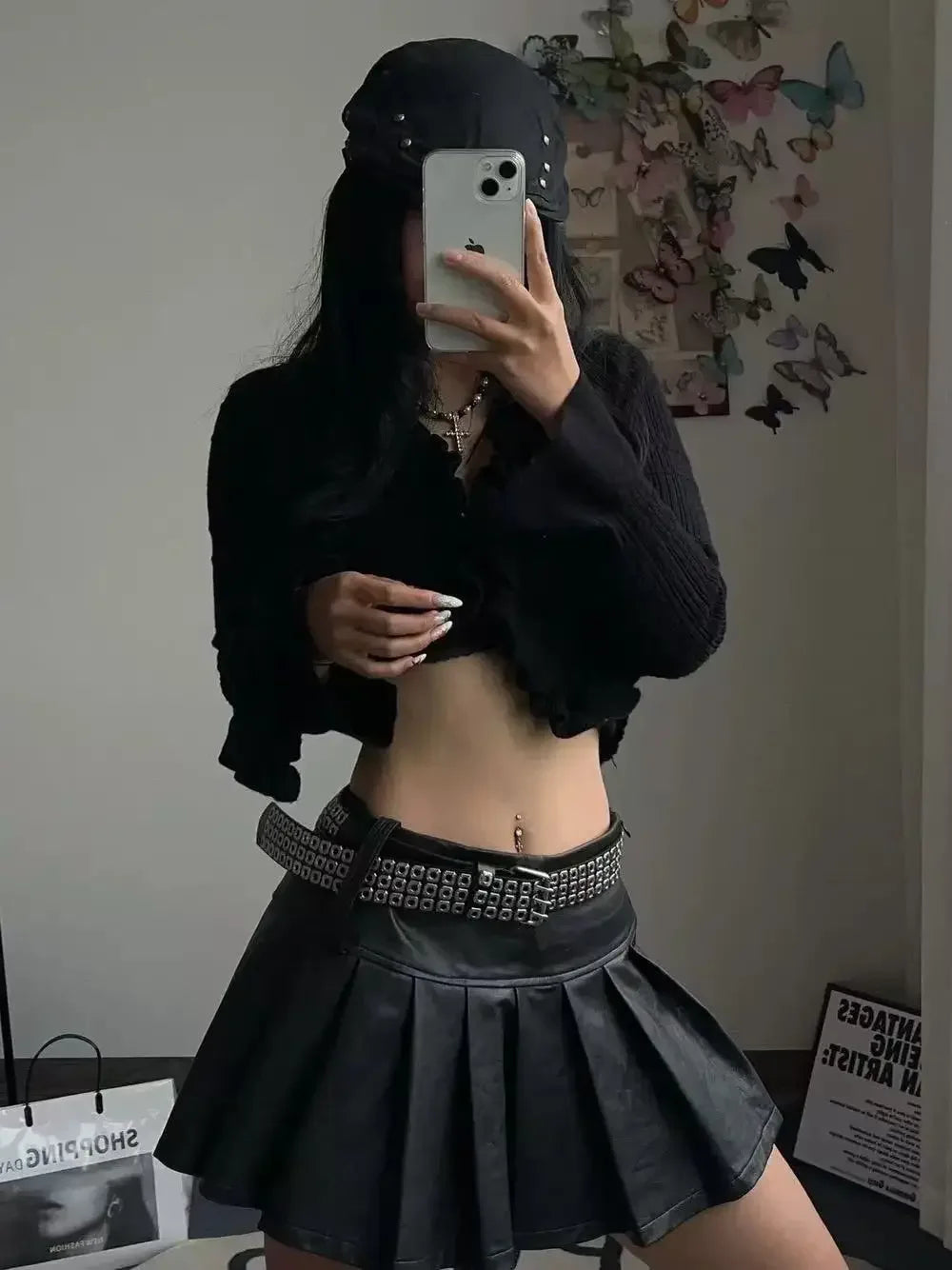 DRAVEN — Punk Street Belt Unisex Square Beads Design