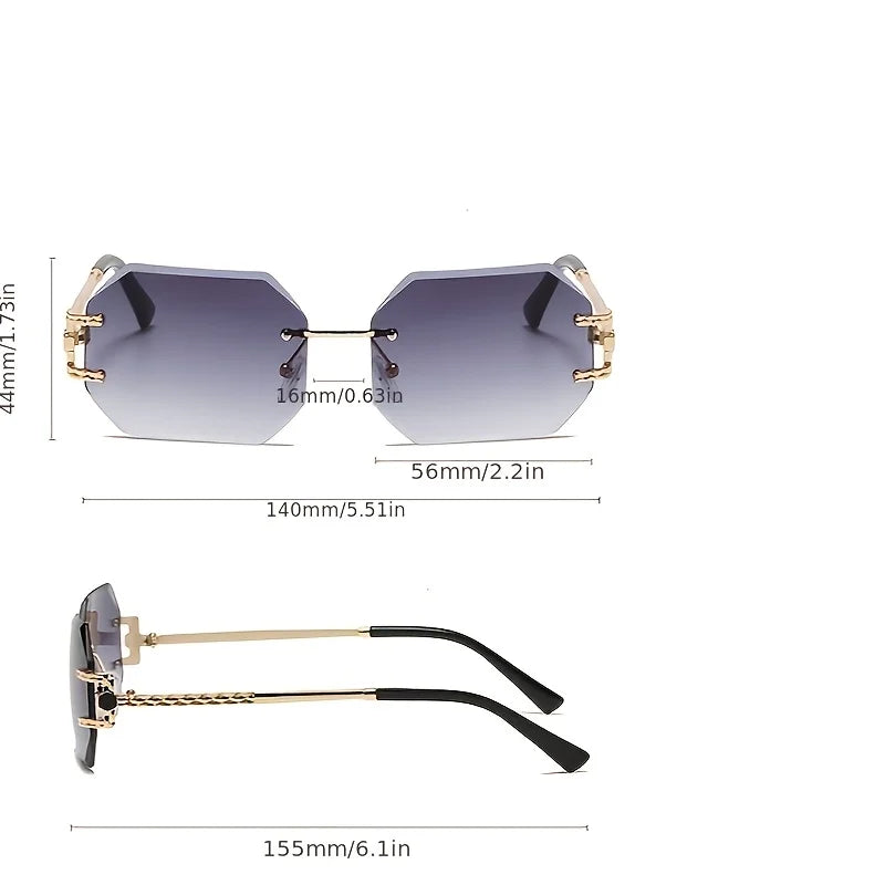 DRAVEN — Rimless Geometric Sunglasses – Clear Lens Street Luxury