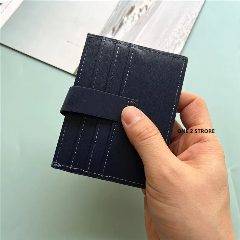 DRAVEN — PU Leather Business Card Holder Braided Large Capacity