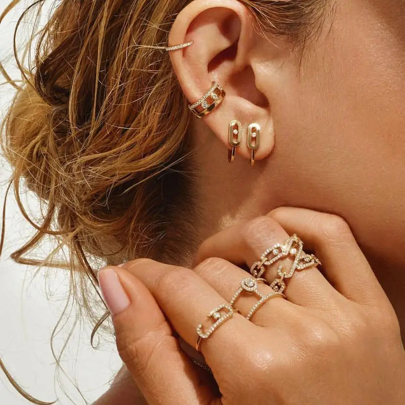 DRAVEN — 18K Gold Geometric Zircon Ring