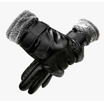 Winter Leather Gloves – Touchscreen Waterproof Design