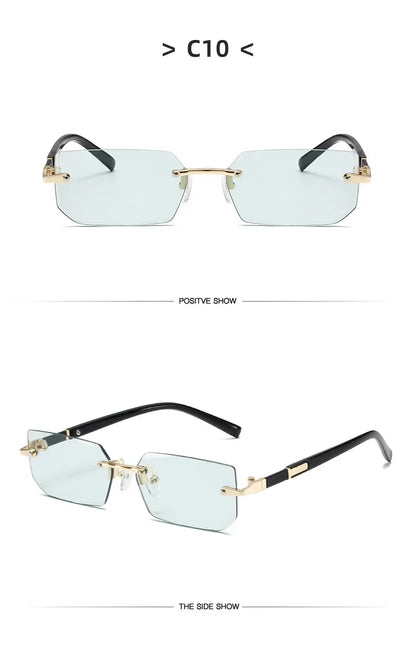 Rimless Square Sunglasses – Blue Light Protection – Elegant Men's Accessory | Accessorio Uomo Elegante