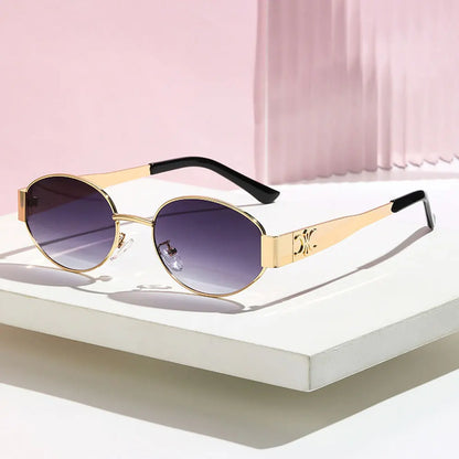 Luxury Metal Sunglasses – Stylish Oval Design – Elegant Men's Accessory | Accessorio Uomo Elegante