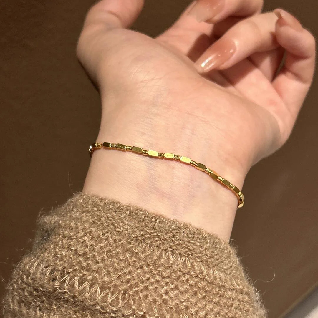 Small Square Light Luxury Bracelet – Elegant Men's Accessory | Accessorio Uomo Elegante