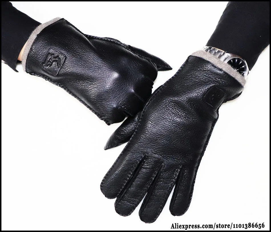 DRAVEN — High-End Deerskin Leather Gloves – Unisex Luxury Winter Style