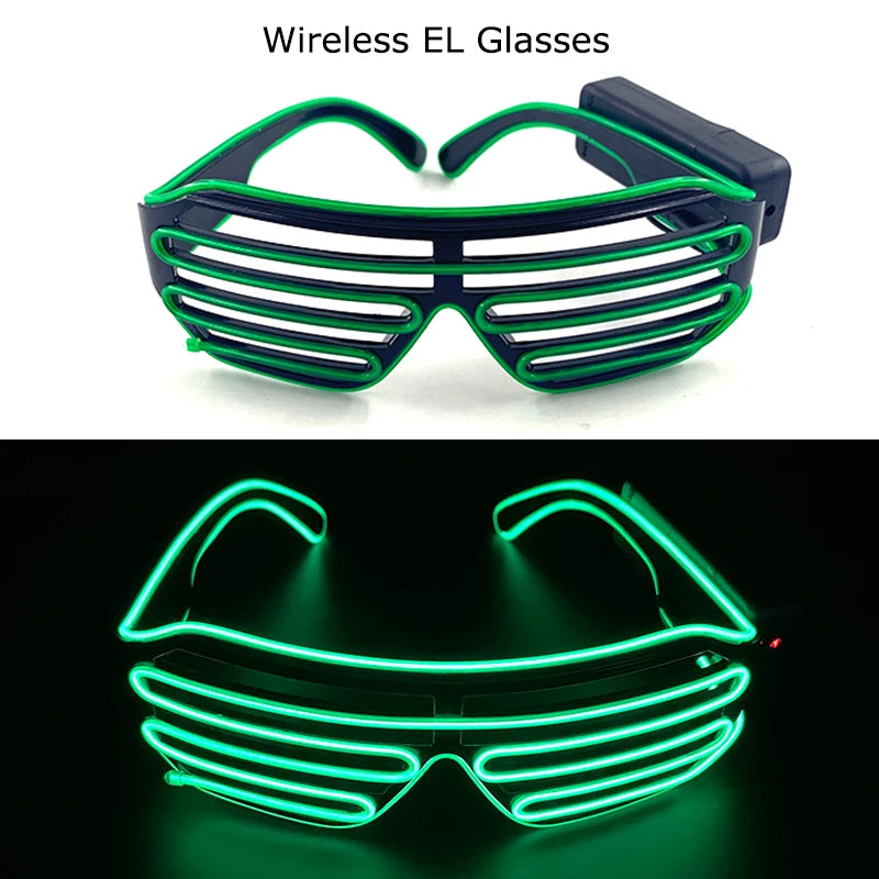Wireless LED Glow Sunglasses – Carnival Party Style – Elegant Men's Accessory | Accessorio Uomo Elegante