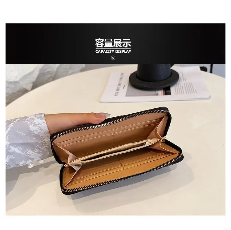 Long Wallet Women 2025 Fashion Print Zipper Design – Elegant Men's Accessory | Accessorio Uomo Elegante