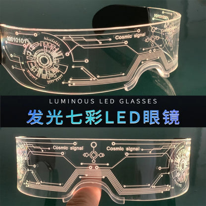 LED Luminous Sunglasses – Futuristic Glow Party Eyewear – Elegant Men's Accessory | Accessorio Uomo Elegante