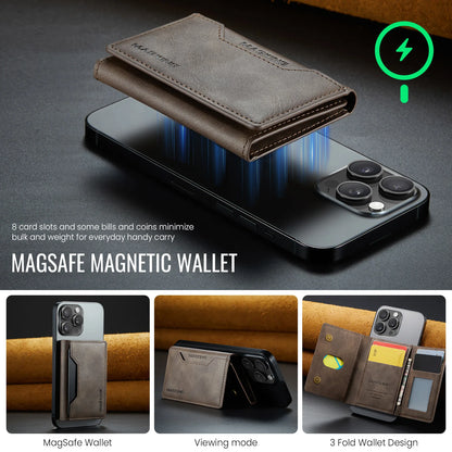 Magnetic Leather Wallet Premium Foldable Mini Design – Elegant Men's Accessory | Accessorio Uomo Elegante
