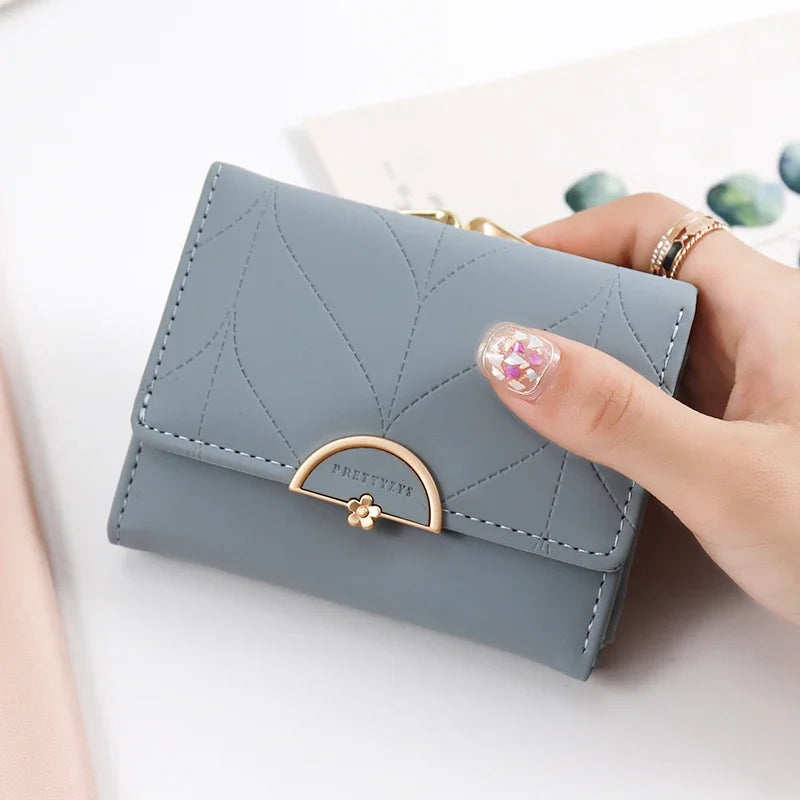 DRAVEN — PU Leather Trifold Wallet Women Summer 2025 Design