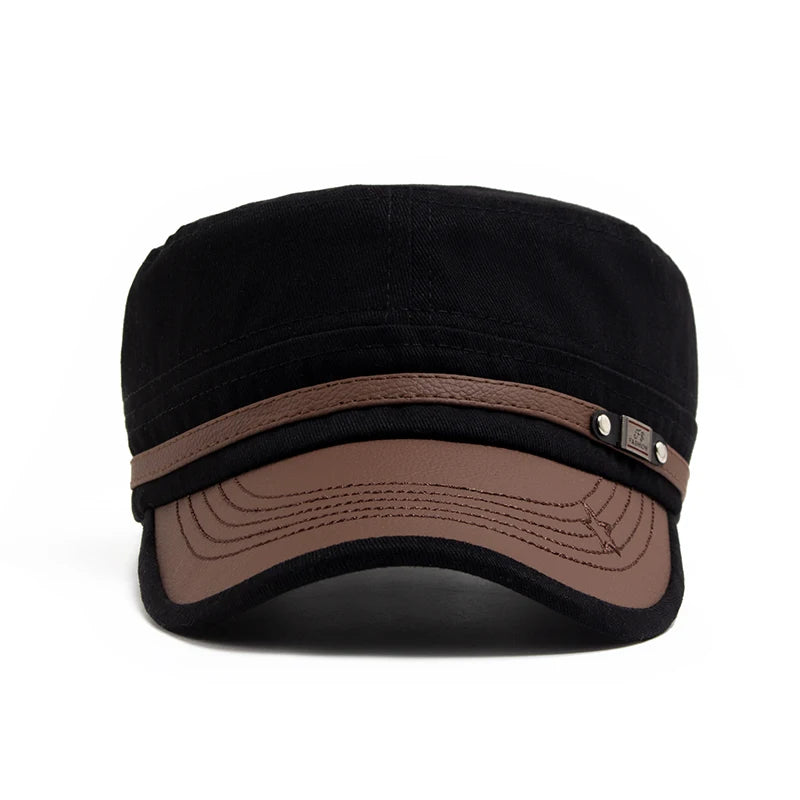 DRAVEN — PU Leather Brim Baseball Cap – Unisex Casual Street Style