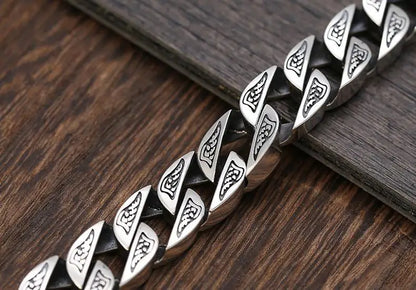 Retro 925 Silver Chain Bracelet – Elegant Men's Accessory | Accessorio Uomo Elegante