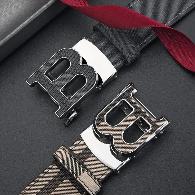 DRAVEN — Luxury Leather Belt Men High Quality Metal Buckle