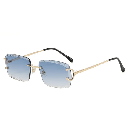 Square Rimless Sunglasses – High-Grade Metal Design – Elegant Men's Accessory | Accessorio Uomo Elegante