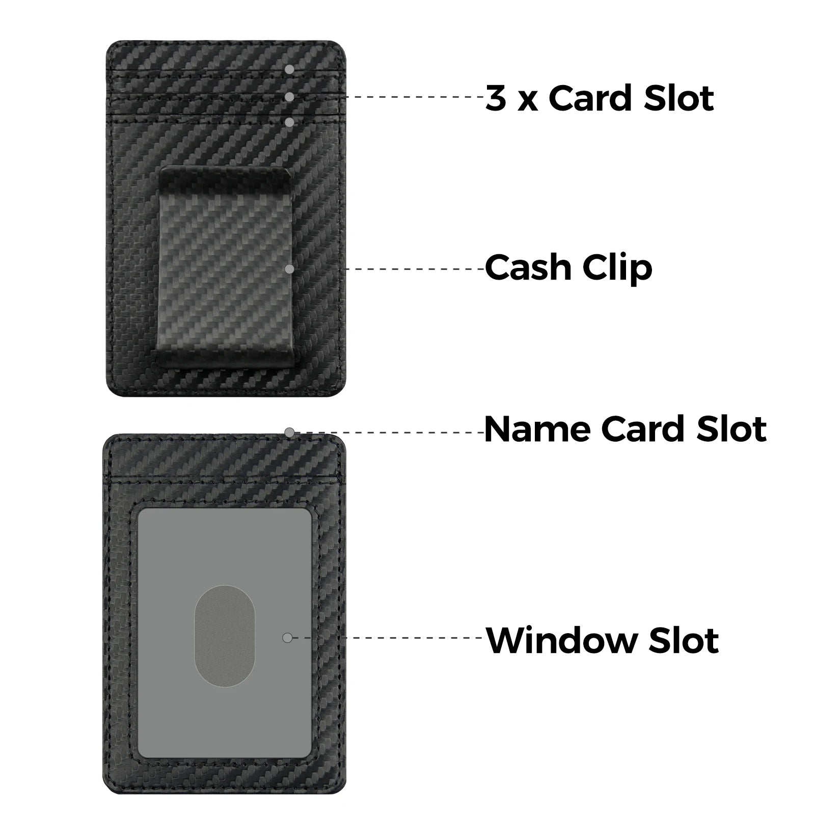 Carbon Fiber Slim Wallet Men 2 in 1 Money Clip Design – Elegant Men's Accessory | Accessorio Uomo Elegante