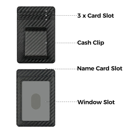 Carbon Fiber Slim Wallet Men 2 in 1 Money Clip Design – Elegant Men's Accessory | Accessorio Uomo Elegante