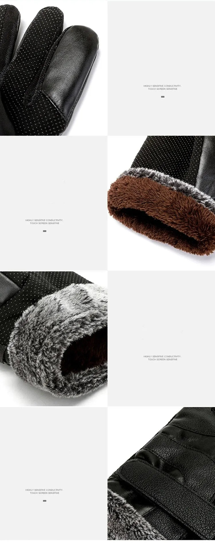 DRAVEN — Winter Leather Gloves – Touchscreen Waterproof Design