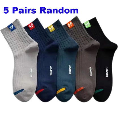 5 Pairs Vintage Sport Socks for Men – Warm & Trendy