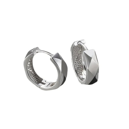 Geometric Sterling Silver Men’s Earrings – Elegant Men's Accessory | Accessorio Uomo Elegante