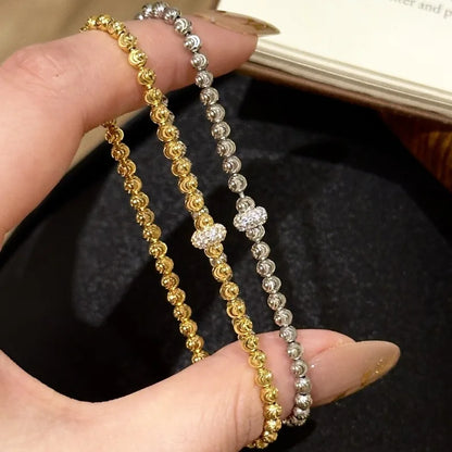 Diamond Inlaid Beaded Bracelet – Elegant Men's Accessory | Accessorio Uomo Elegante