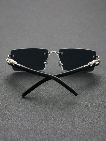 Frameless Rectangle Sunglasses – Trendy Minimal Style – Elegant Men's Accessory | Accessorio Uomo Elegante