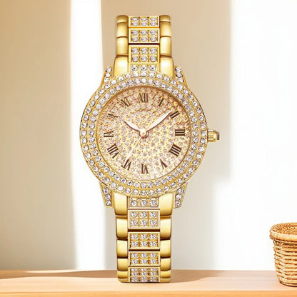 Golden Muse – Women’s Gold Crystal Watch in Luxury Style – Elegant Men's Accessory | Accessorio Uomo Elegante