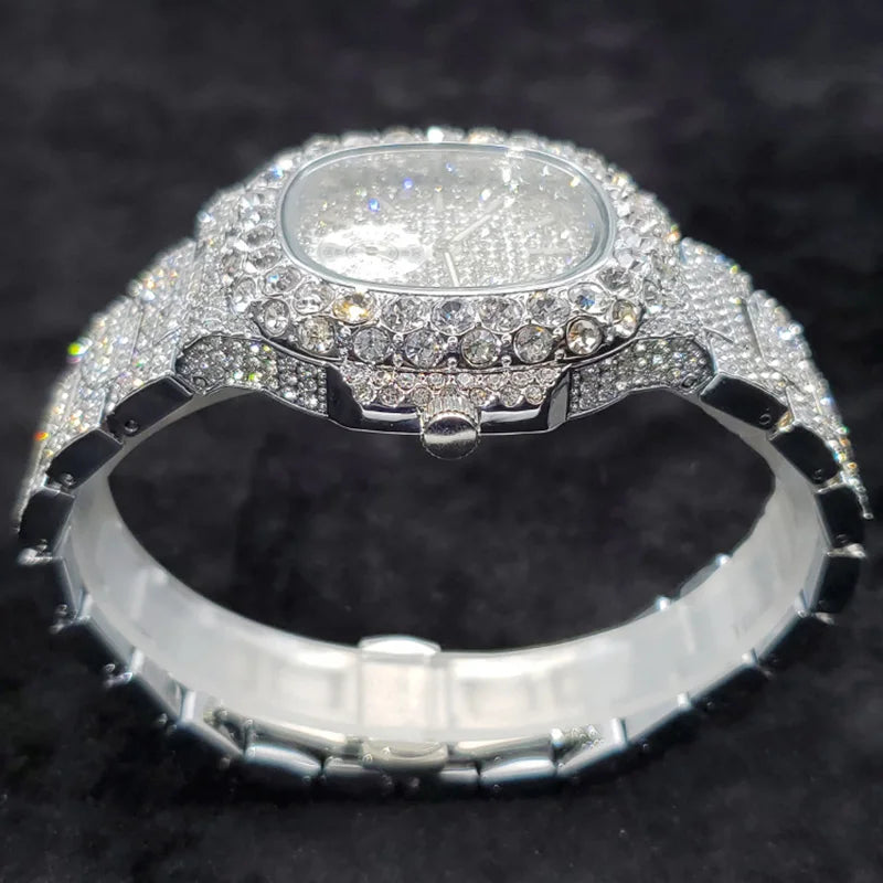 DRAVEN — Crystal Empire – Men’s Silver Luxury Watch with Luminous Dial