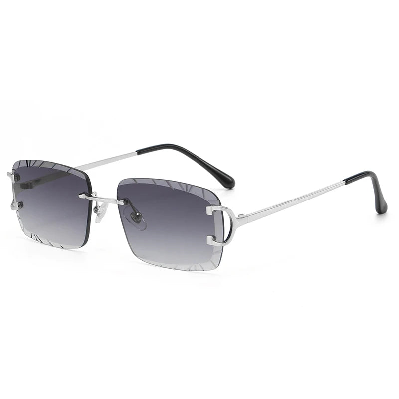 DRAVEN — Square Rimless Sunglasses – High-Grade Metal Design