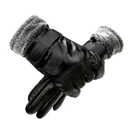 Winter Leather Gloves – Touchscreen Waterproof Design