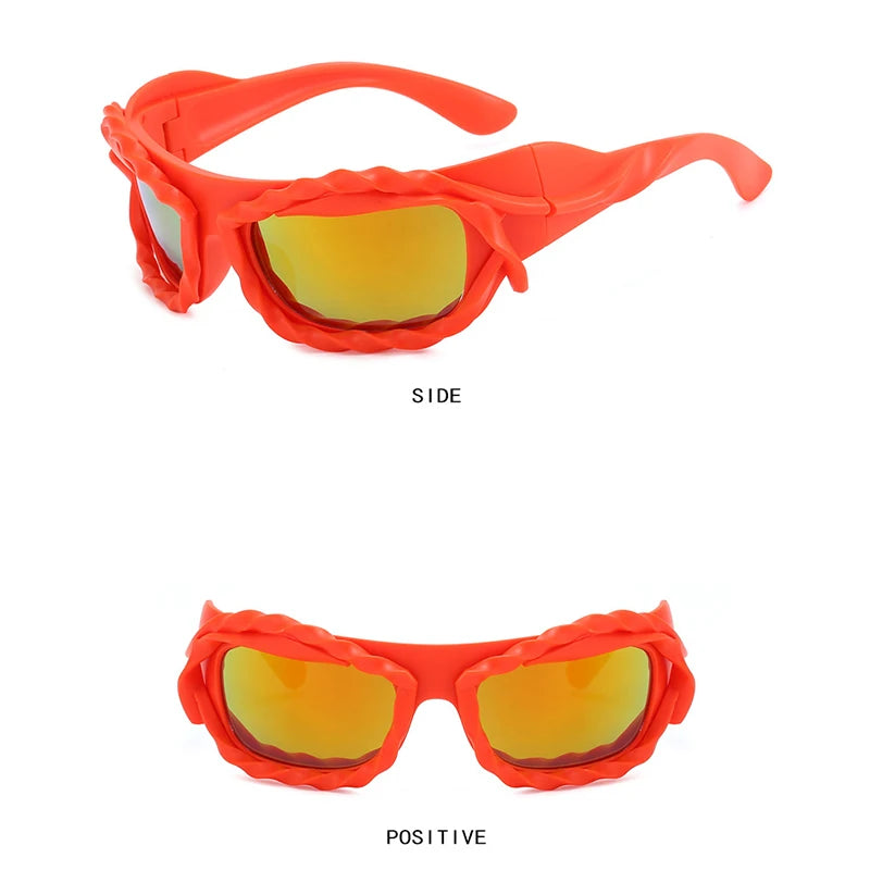 DRAVEN — Twisted Y2K Sunglasses – Silver Retro  Luxury Shades