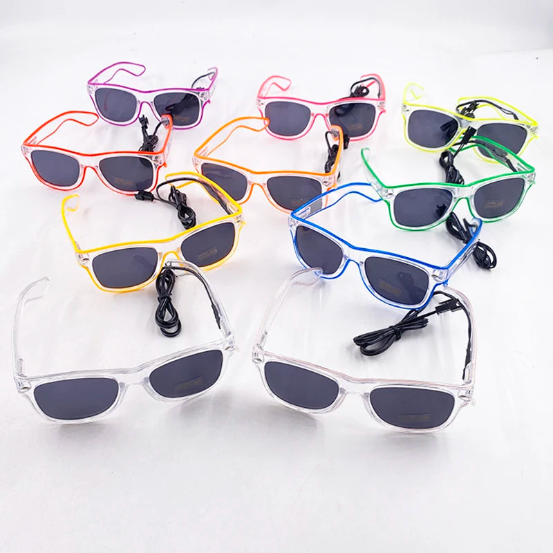 DRAVEN — Neon Glow Party Sunglasses – LED Light-Up Style