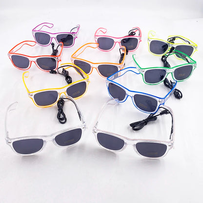 Neon Glow Party Sunglasses – LED Light-Up Style – Elegant Men's Accessory | Accessorio Uomo Elegante