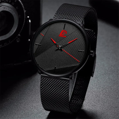 Silent Precision – 2023 Men’s Ultra-Thin Minimalist Watch – Elegant Men's Accessory | Accessorio Uomo Elegante
