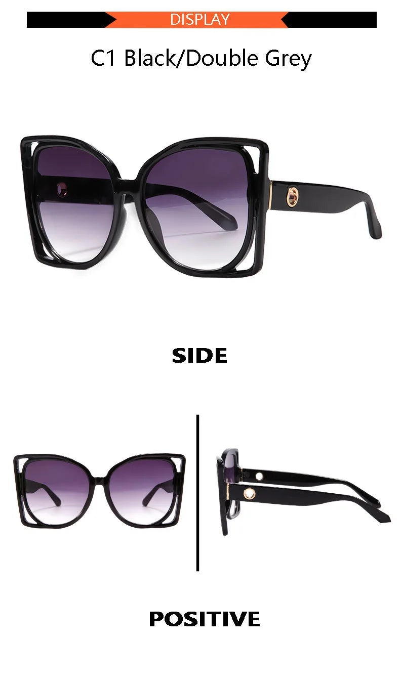 DRAVEN — Oversized Square Sunglasses – Leopard Gradient Design